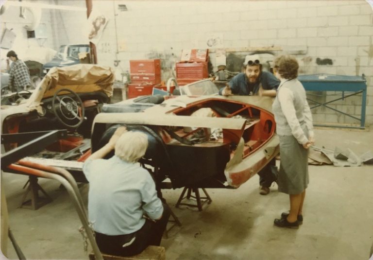 The BMC Team restoring a classic vehicle